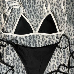 Zaful Black and White Bikini Set
